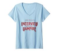 Femme Interview with The Vampire Red Logo T-Shirt avec Col en V