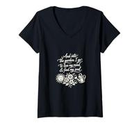 Femme Into The Garden I Go for Mind & Soul Peaceful Warm Gardener T-Shirt avec Col en V