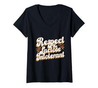 Femme Intolérance Au Lactose Respect The Lactose Intolerant T-Shirt avec Col en V
