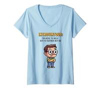 Femme Introirtueux, Je suis là pour Vous Aider mais Je préfère ne T-Shirt avec Col en V