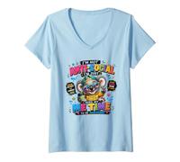Femme Introvert Koala Me Time Social Battery Humour T-Shirt avec Col en V