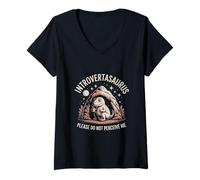 Femme Introvertasaurus, s'il Vous plaît, ne me percevez Pas T-Shirt avec Col en V