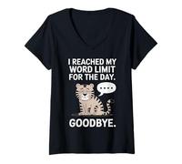 Femme Introverti drôle, J'Ai atteint ma Limite de Mots pour Aujourd'hui T-Shirt avec Col en V