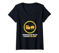 Femme Introverti mais prêt à discuter du Vrai Crime T-Shirt avec Col en V