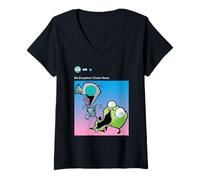 Femme Invader Zim Gir Social Media Post Me Everytime I Come Home T-Shirt avec Col en V