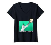 Femme Invader Zim I'm Making…. Toast! Professor Membrane Panel T-Shirt avec Col en V