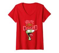 Femme Invader Zim You’re All Doomed Gir Cartoon T-Shirt avec Col en V