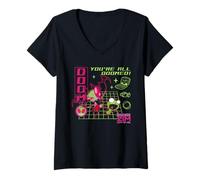 Femme Invader Zim You're All Doomed Y2K Cartoon T-Shirt avec Col en V