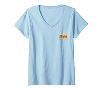 Femme Invincible Burger Mart Fast-Food Restaurant Pocket Logo T-Shirt avec Col en V