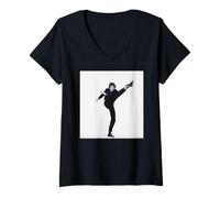 Femme INXS Chanteur Michael Hutchence Kick par Simon Fowler T-Shirt avec Col en V