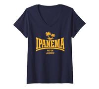 Femme IPANEMA (PLAGE) - RIO DE JANEIRO T-Shirt avec Col en V