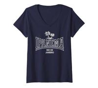 Femme IPANEMA (PLAGE) - RIO DE JANEIRO T-Shirt avec Col en V
