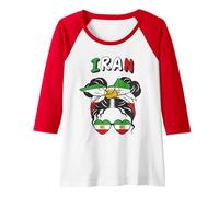 Femme Iran, Drapeau iranien, Fille iranienne, Femmes Filles iraniennes Manche Raglan