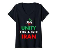 Femme Iran Unité pour Un Iran Libre Persan T-Shirt avec Col en V