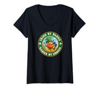 Femme Irish by Blood Gamer by Choice Leprechaun de la T-Shirt avec Col en V