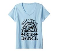 Femme Irish Dancing Gigue Étape - Danse Irlandaise T-Shirt avec Col en V