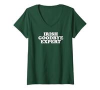 Femme Irish Goodbye Expert Funny St Patrick Day T-Shirt avec Col en V