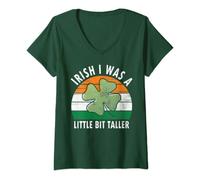 Femme Irish I Was A Little Bit Taller Shirt Saint Patricks Day T-Shirt avec Col en V