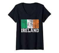 Femme Irish Ireland Flag Family Pride Country Shirt Men Women Gift T-Shirt avec Col en V