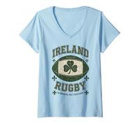 Femme Irlande Rugby No Winners, Only Survivors T-Shirt avec Col en V