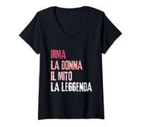 Femme Irma La Donna Il Mito La Leggenda Festa di Compleanno T-Shirt avec Col en V