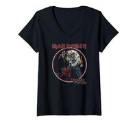 Femme Iron Maiden - Number of the Beast Vintage T-Shirt avec Col en V