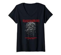 Femme Iron Maiden - World Slavery 1984 T-Shirt avec Col en V
