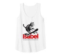 Femme ISABEL - Joli nom de fille avec un chat & un skateboard Débardeur