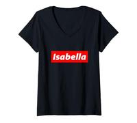 Femme Isabella Name 90's Streetwear Y2K Tenue Cadeau pour Bella T-Shirt avec Col en V