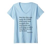 Femme Isaiah 40:31 Mount Up with Wings As Eagles Verse Bible Pray T-Shirt avec Col en V