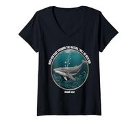 Femme Isaiah 43 2 Baleine océan Foi chrétienne Verset biblique T-Shirt avec Col en V