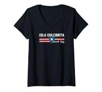 Femme Isla Culebrita Porto Rico T-Shirt avec Col en V