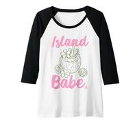 Femme Island Babe Coconut Drink Tropical Beach Vacances d'été Manche Raglan