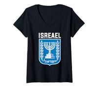 Femme Israel GADEAL Flag Flag ISREALAND Jérusalem Tel Aviv T-Shirt avec Col en V