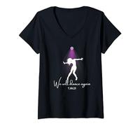 Femme Israel Nova We Will Dance Again (étoile de David Remember) T-Shirt avec Col en V