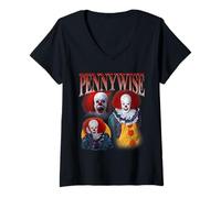 Femme IT (1990) Pennywise Bootleg T-Shirt avec Col en V