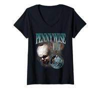 Femme IT (2019) Pennywise Bootleg T-Shirt avec Col en V