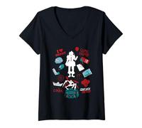 Femme IT (2019) Pennywise Icons T-Shirt avec Col en V