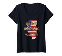Femme It´s My Illinois Pyjama Shirt Funny Illinois T-Shirt avec Col en V