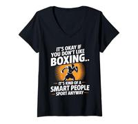 Femme It’s Okay If You Don’t Like Boxing Smart People Quote T-Shirt avec Col en V