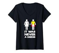 Femme It Was Never A Dress Shirt Féminisme Vêtements Égalité des sexes T-Shirt avec Col en V