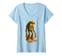 Femme Italian Brainrot AI Generated Character BRR BRR Patapim T-Shirt avec Col en V