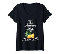 Femme Italian Side nous avons Limoncello Spritz Lemon Drink T-Shirt avec Col en V