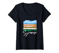 Femme Italie Sicile Syracuse T-Shirt avec Col en V
