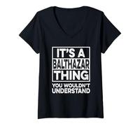 Femme It's A Balthazar Thing You Wouldn't Understand Balthazar T-Shirt avec Col en V