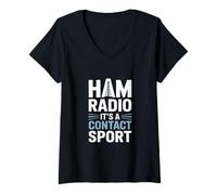 Femme It's A Contact Sport Funny Ham Radio Saying T-Shirt avec Col en V