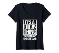 Femme It's A Diaz Thing You Wouldn't Understand - Family Name T-Shirt avec Col en V