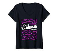 Femme It's A K-Drama Thing, Drame coréen, Fangirl sud-coréenne T-Shirt avec Col en V
