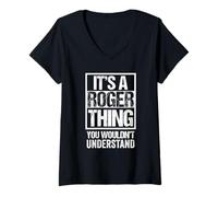 Femme It's A Roger Thing You Wouldn't Understand - First Name T-Shirt avec Col en V