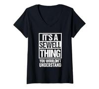 Femme It's A Sewell Thing You Wouldn't Understand Surname Name T-Shirt avec Col en V